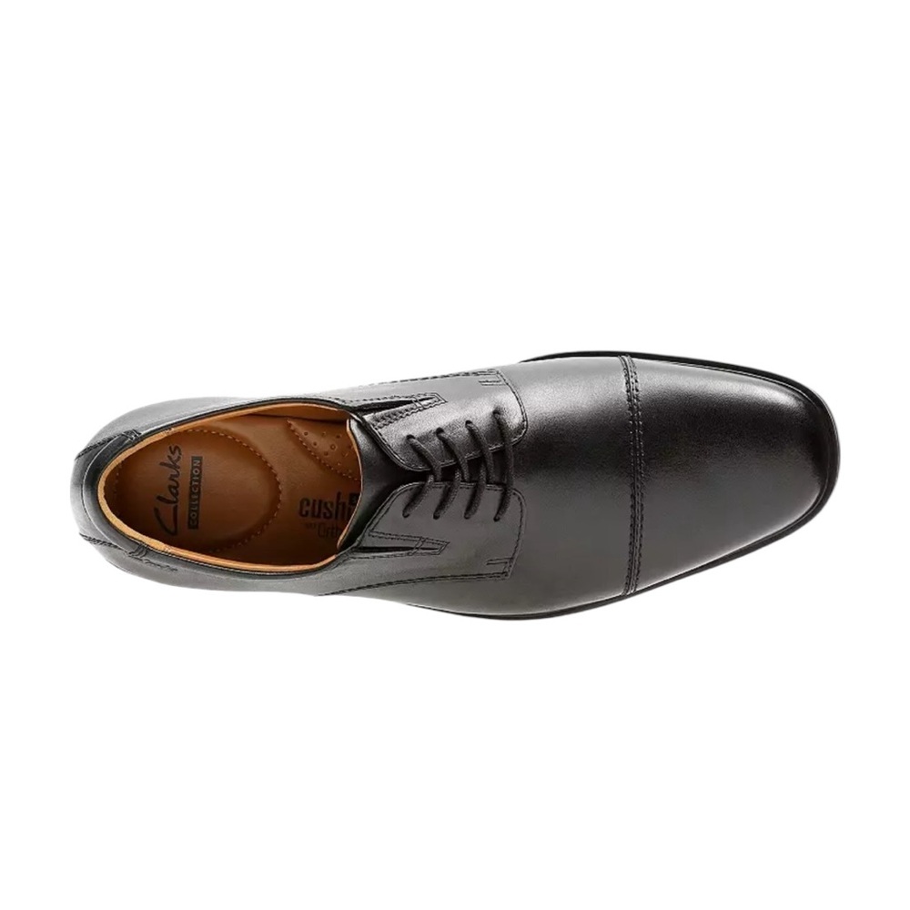 Clarks/Men's Tilden Cap Oxford Dress Shoe/Black Leather/Size: 10 1/2 W - Picture 10 of 14